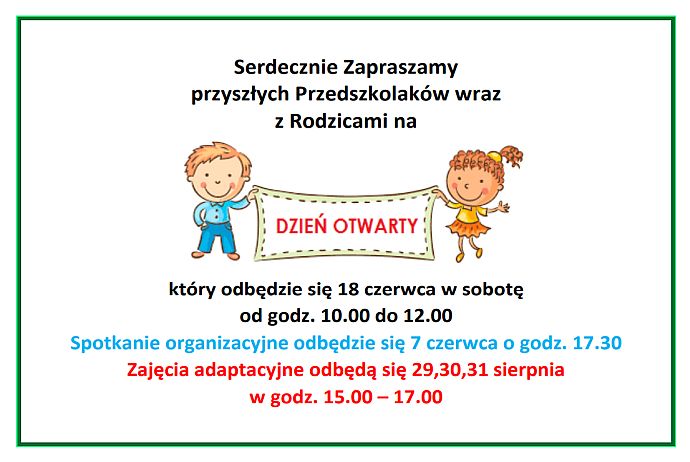 Dzień otwarty dla przyszłych przedszkolaków